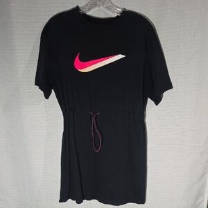 Nike Black Dress with Pink Swoosh Size Small Adjustable Waist Band